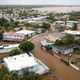 Homes and businesses in Salinas, Puerto Rico remained under flood waters on Monday afternoon.